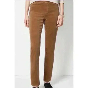J. Jill Corduroy Pants Womens 8P Brown Dark Camel Pull On Stretch Ankle Ponte